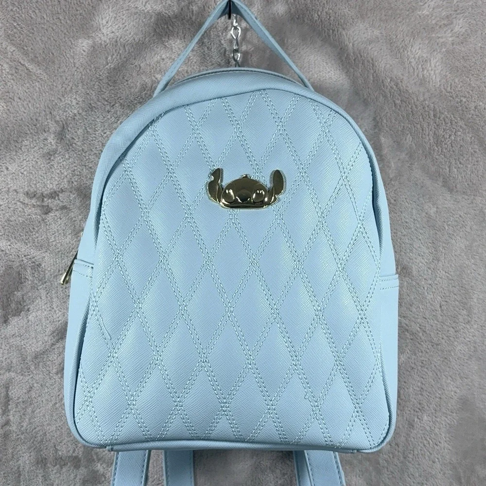 Loungefly Disney Lilo & Stitch Quilted Blue Mini Backpack Bag Purse